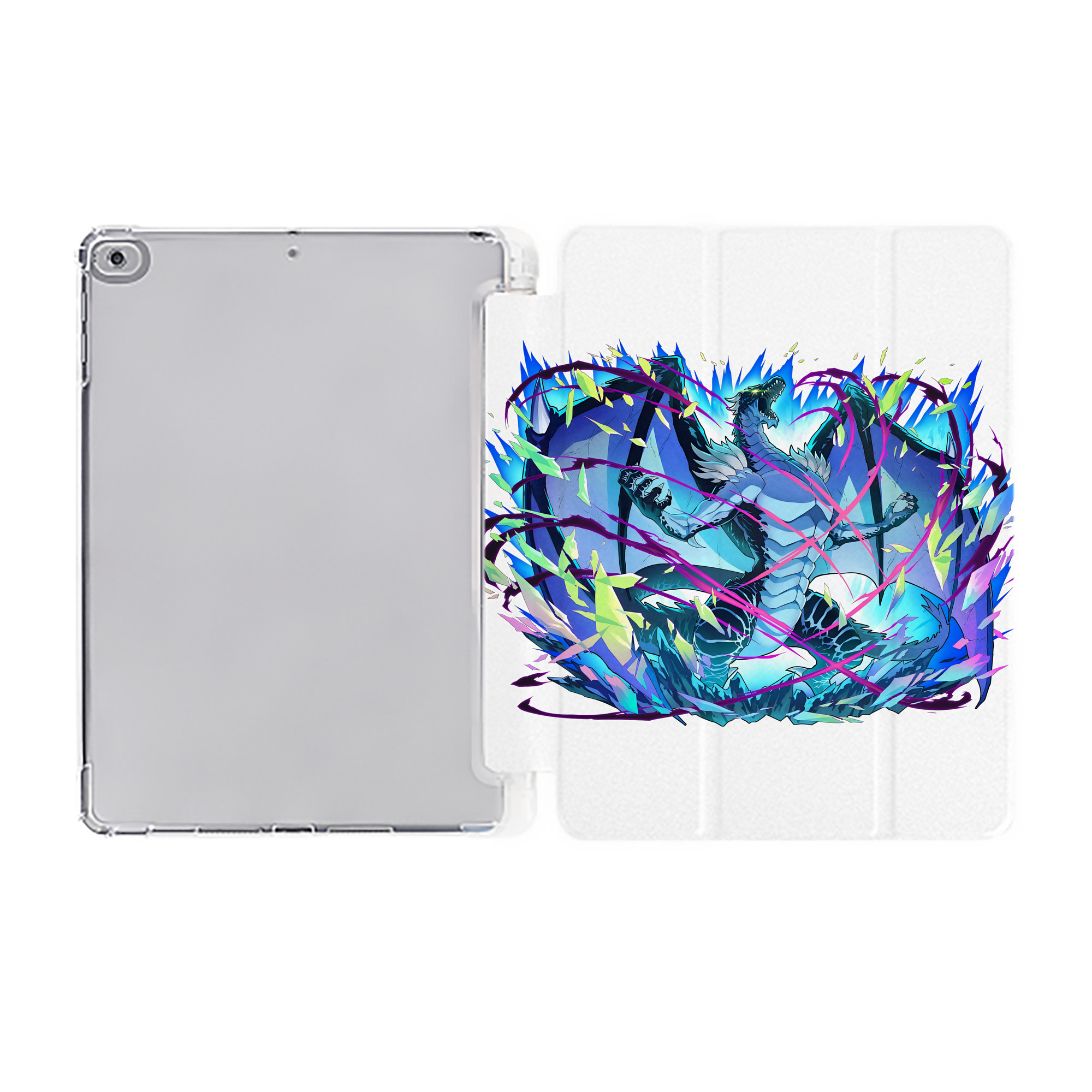（画像用） 転スラ Regarding Reincarnated to Slime IPad ケース ペン収納付き 三つ折りスタンド PUレザー×シリコン 対応機種9.5/10.5/10.9インチ